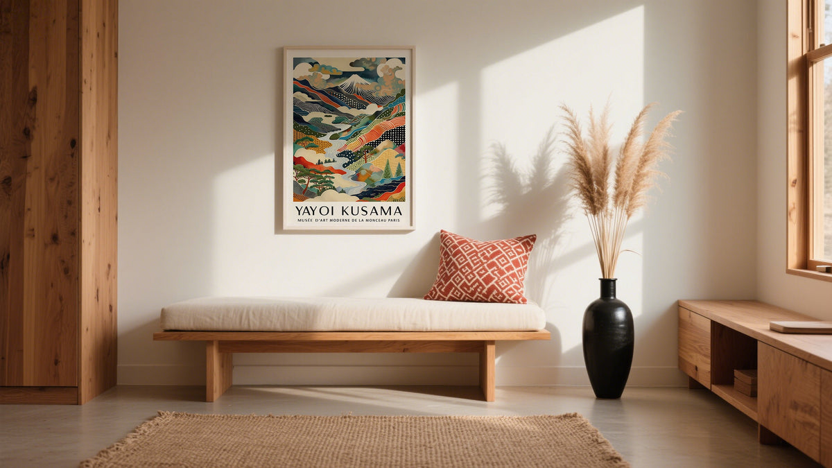Abstract art for the wall in a minimalist living room