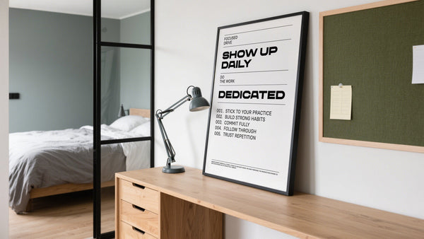 Focus Poster - Show up daily dedication wall art for students
