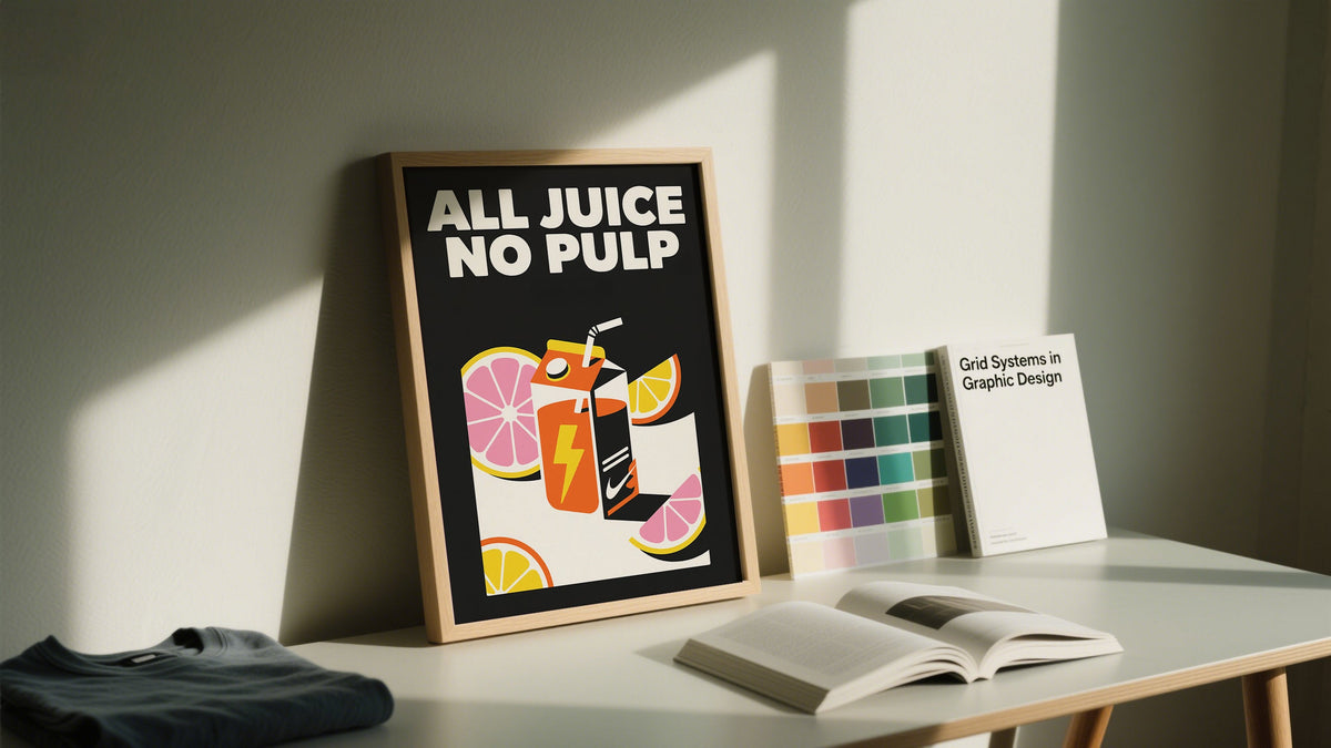 Graphic Design Studio Prints for frames on a desk