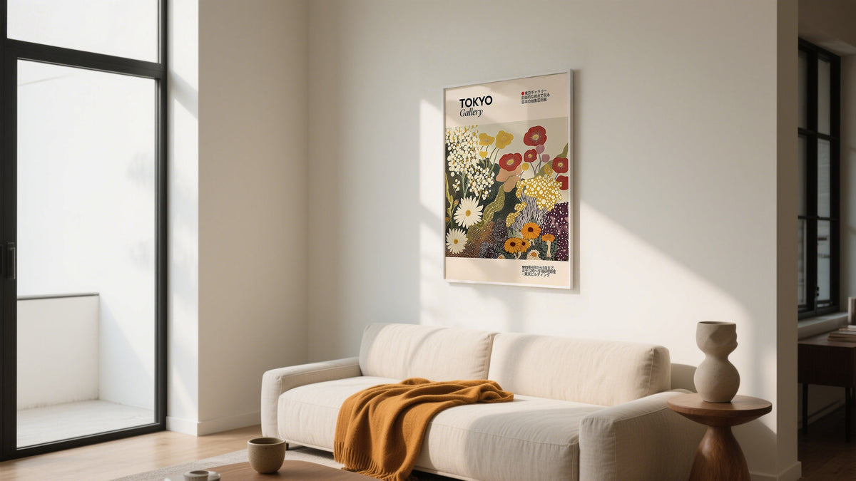 Extra Large Premium Art Prints above sofa in living room