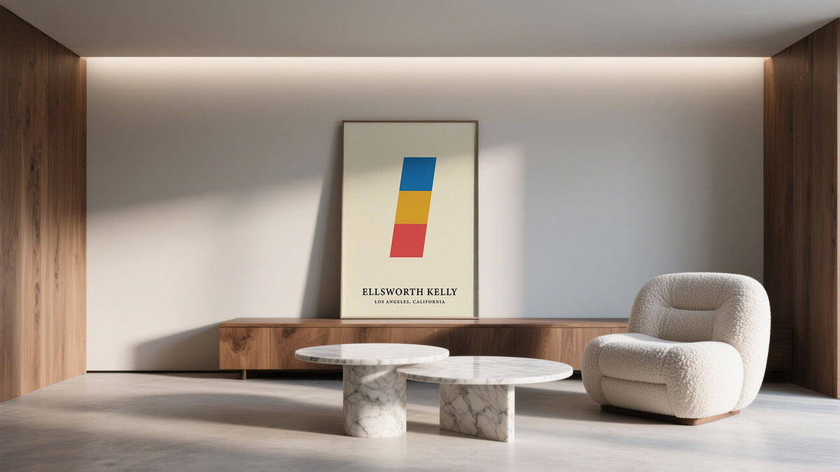 Ellsworth Kelly Large format classy print Vivid Blocks in Blue, Yellow and Red.