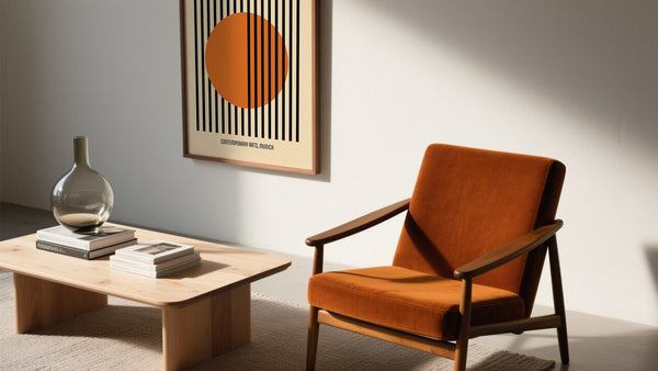 Minimalist Posters in a room with Bauhaus furniture