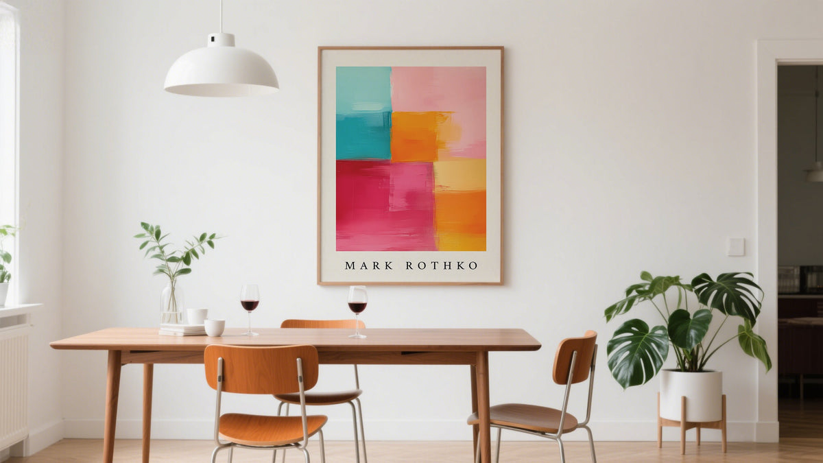 Colorful Modern Art for Wall in a dining room