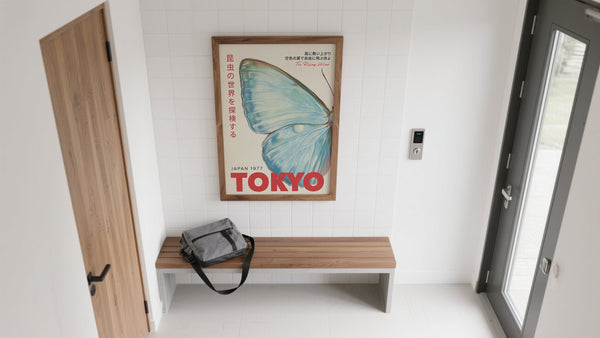 Japanese Art Buy a Poster of Tokyo Butterfly in Blue