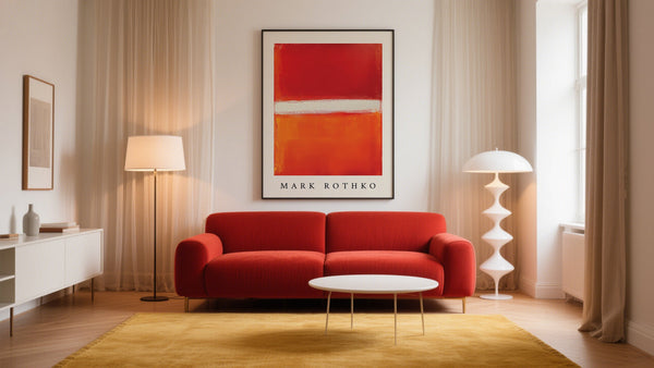 Red Wall Art for Living Room inspired by Mark Rothko Color Field