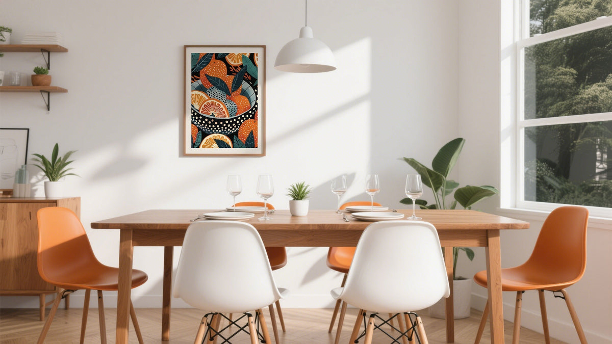 Dining Room Large Wall Art of Oranges in a bowl