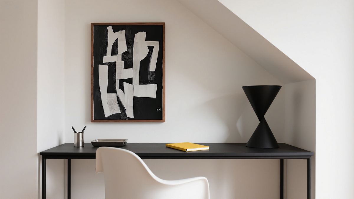 Black and White Abstract Art for Office