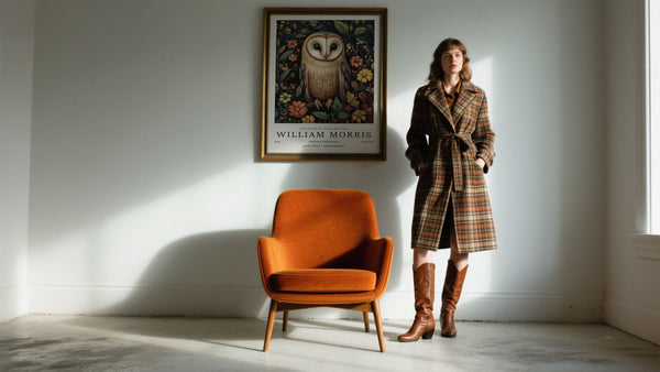 William Morris Flower Market Poster History of an Owl amidst flowers