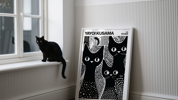 Cat Artwork inspired by Yayoi Kusama