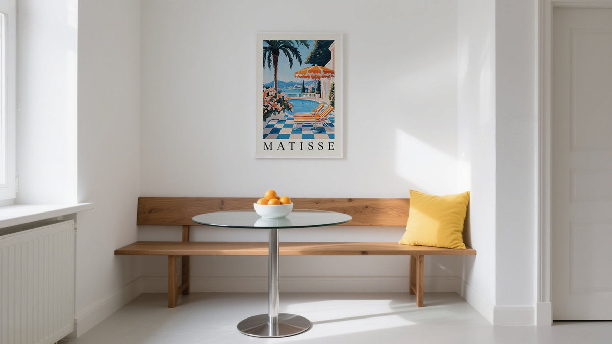 High Quality Poster of the Amalfi Coast in Blue and Orange tones