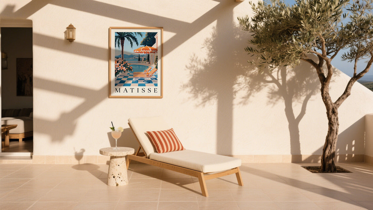Abstract painting poster to decorate wall outside in the summer