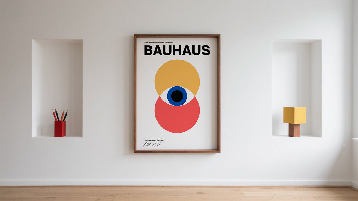 Choose the right wall art by size like this Bauhaus Eye Poster