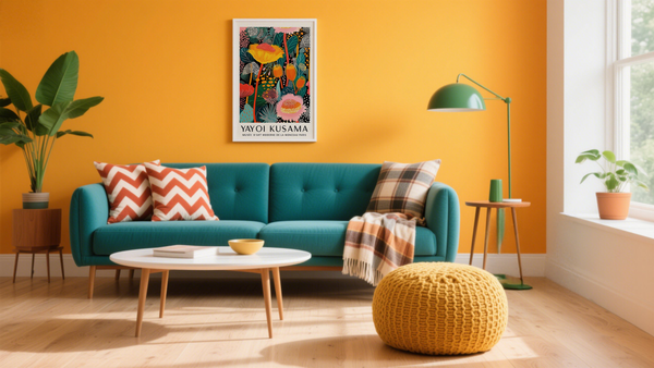 Colorful Japanese Pop Art flowers inspired by Yayoi Kusama