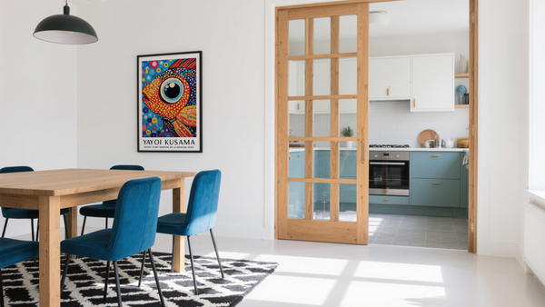 Large Pop Art Fish print in dining room