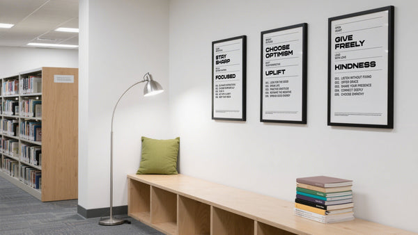 Motivational posters for students with bold sans-serif typography