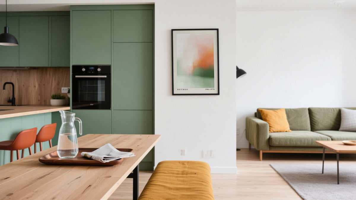 Vertical Poster of Mark Rothko Art showing how to decorate a lounge room