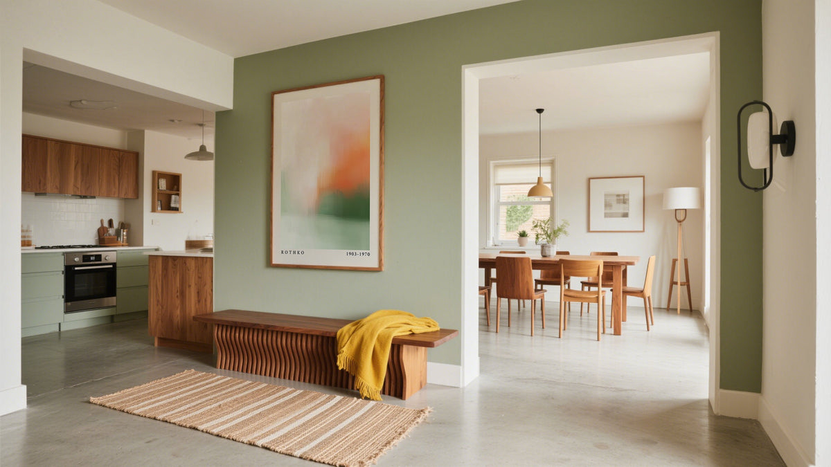 Big cheap wall art in large open plan living space