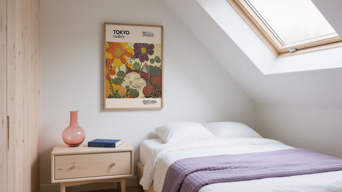 Wall Art Unique above bed in small bedroom space