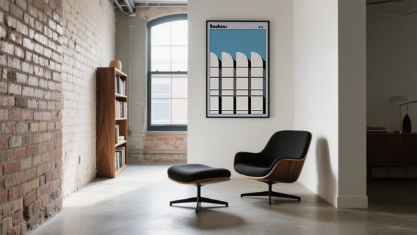 Best Posters Website displaying a Bauhaus print in Blue and White