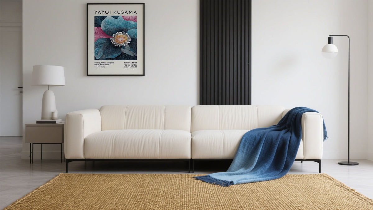 Large Unique Wall Art for Living Room in Japandi Style Flower