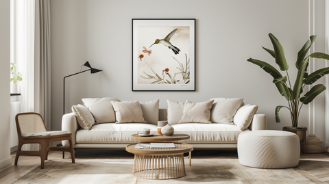 Vintage Hummingbird Print