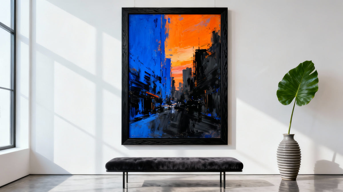 Framed contemporary wall art mockup showcasing dope artwork for stylish home decor inspiration.