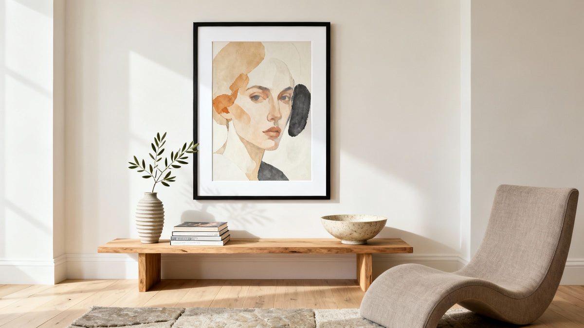 Framed wall art mockup showcasing stylish room prints to enhance your living space.