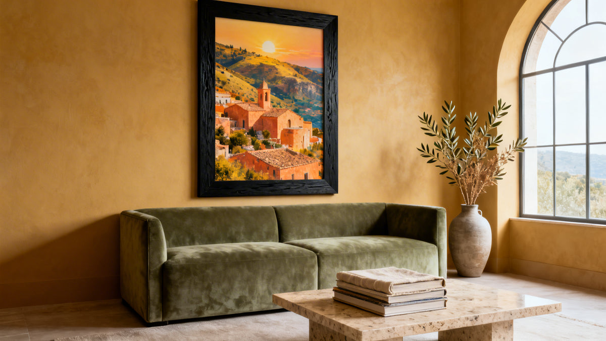 Framed wall art mockup featuring inspiring decor prints to elevate your home aesthetic.