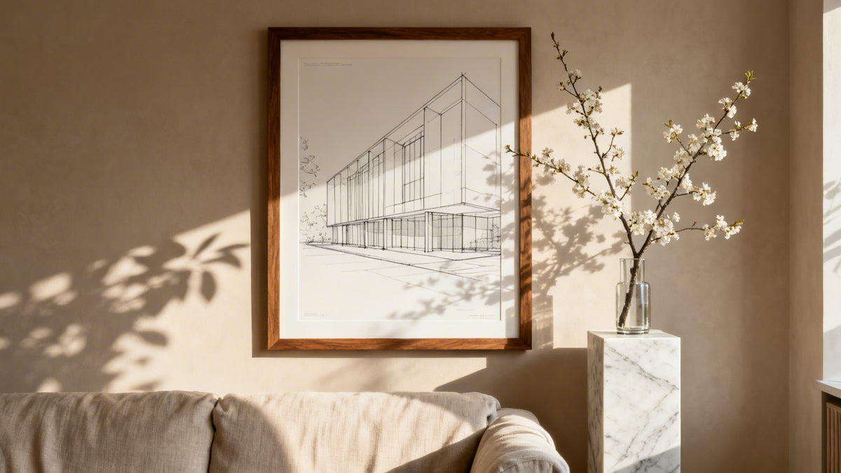 Framed wall art mockup showcasing stylish posters for decor inspiration in 2024.