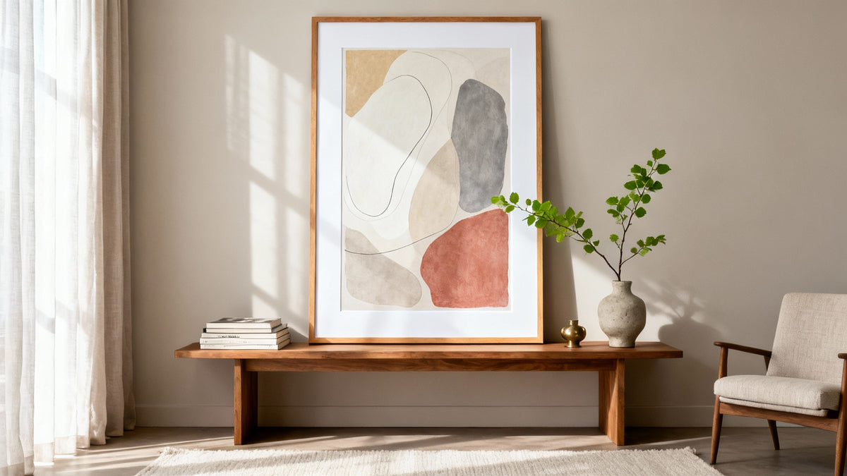 Framed wall art mockup showcasing a stylish artwork set to elevate your space decor.