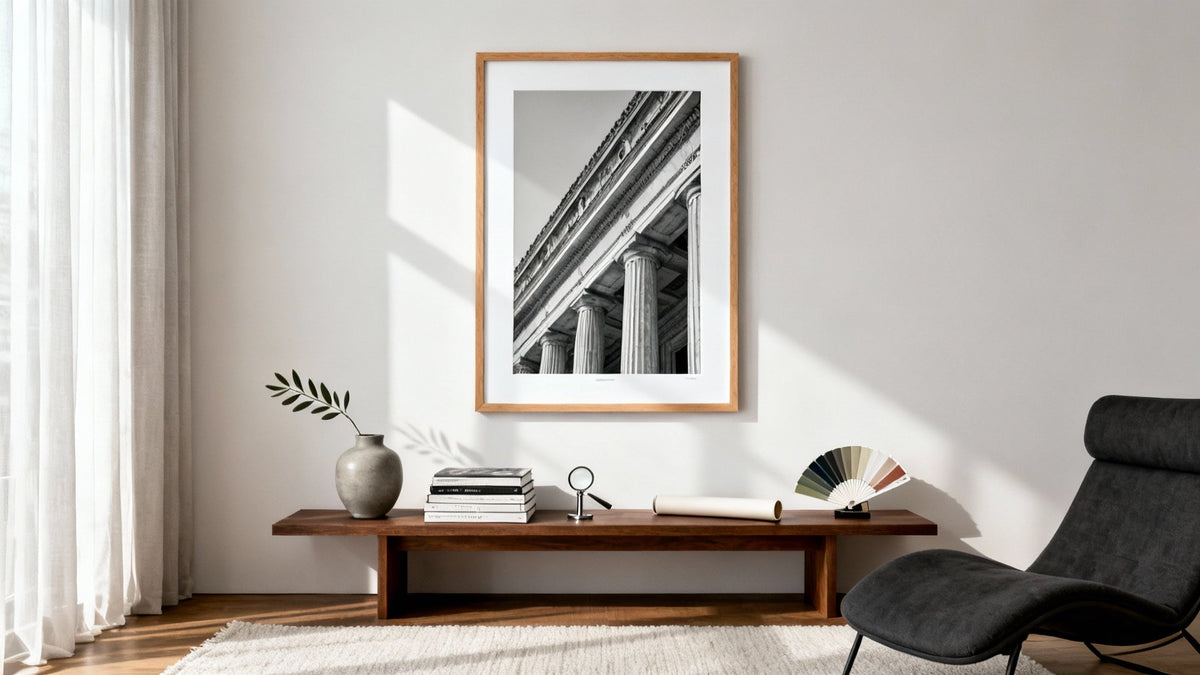 Framed wall art mockup showcasing top print shops for art lovers and best places for prints.
