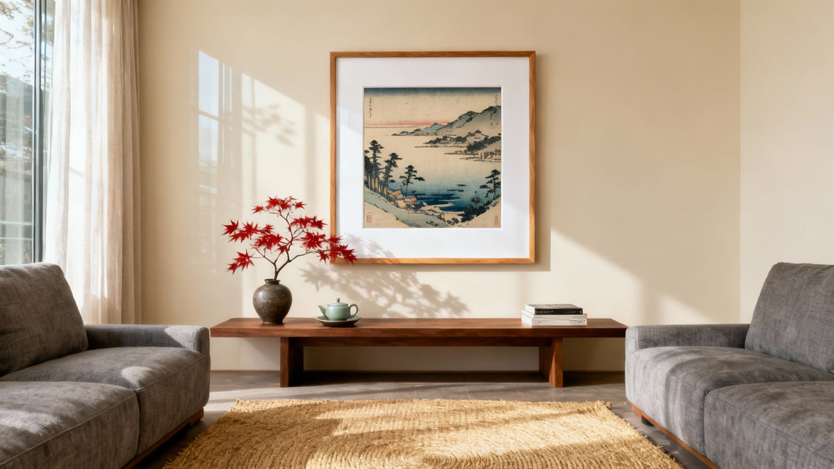Framed wall art mockup featuring stunning Asian artwork, showcasing historic and modern designs.