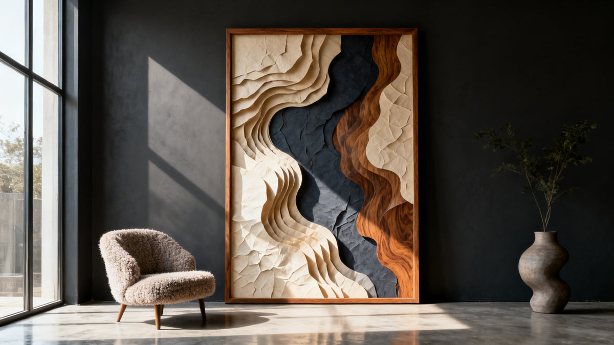 Framed wall art mockup showcasing unusual wall art for unique home decor transformation.