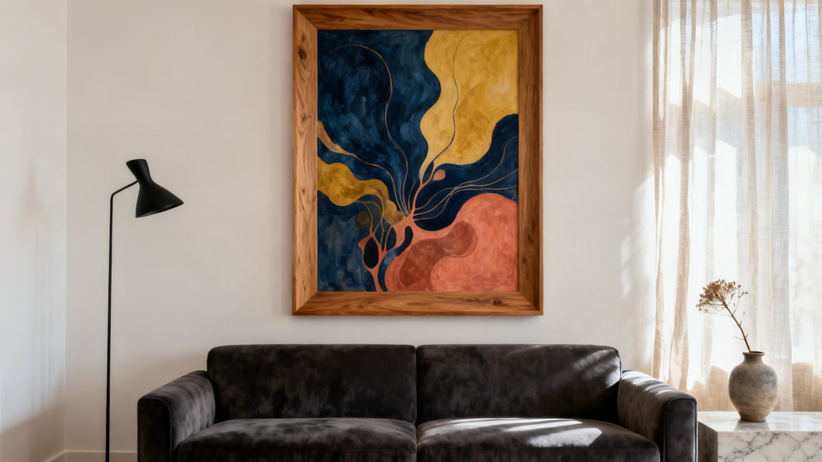 Framed wall art mockup showcasing stylish art wall decor to enhance your space's personality.