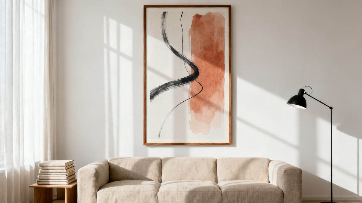 Framed wall art mockup showcasing stylish at home wall art for your living space decor.