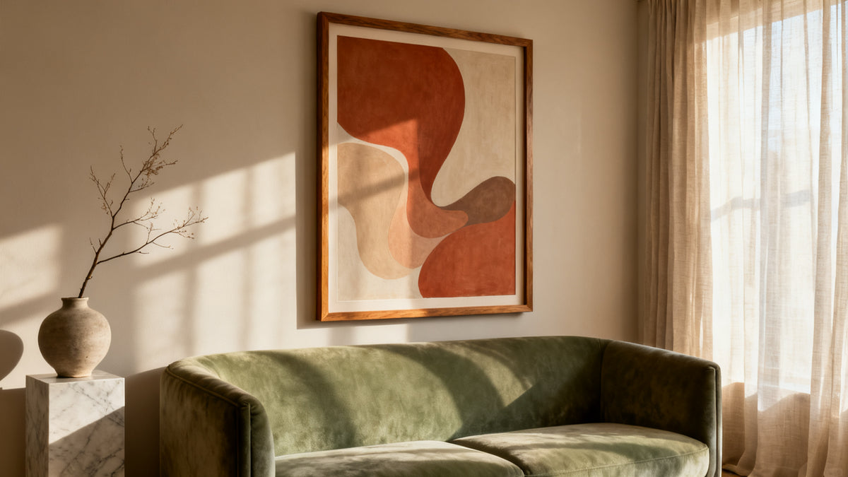 Framed wall art mockup showcasing stylish interior design options for home decor.