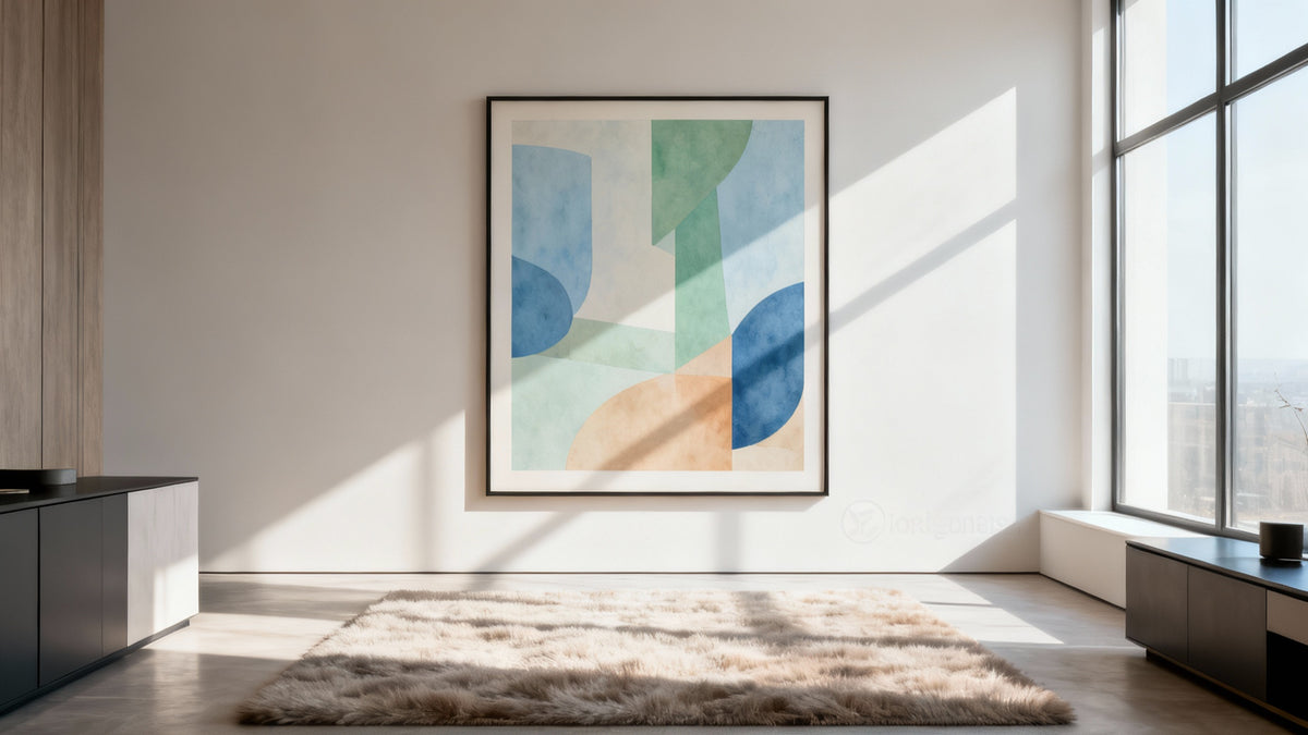 Framed wall art mockup showcasing various poster size comparisons for better design choices.