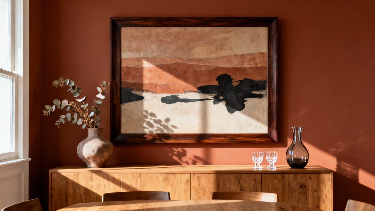 Framed wall art mockup for dining room gallery wall inspiration and decor ideas.