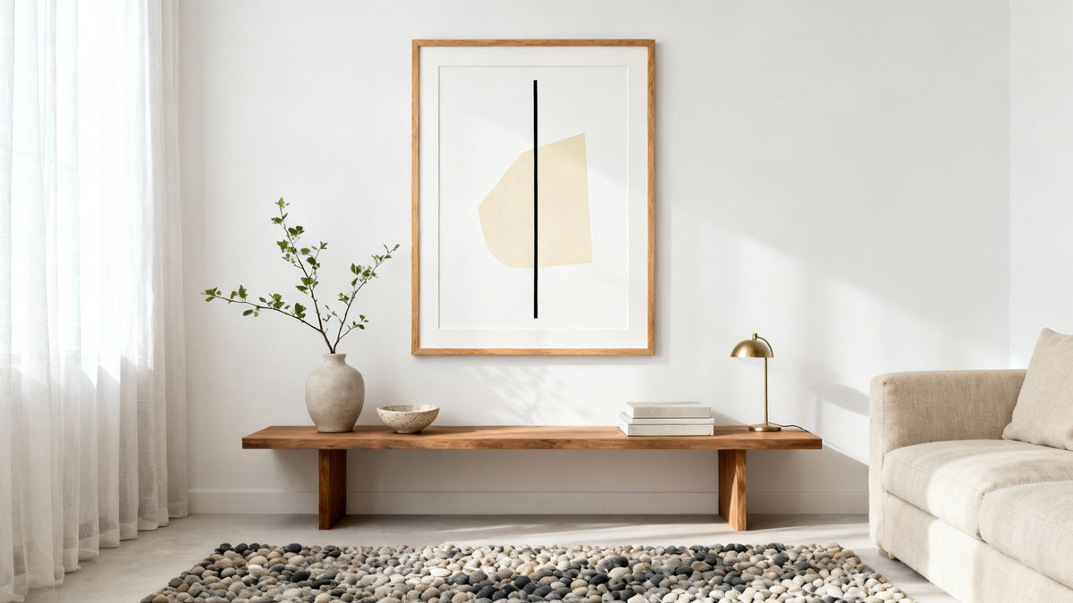 Framed minimal artwork mockup for elegant home decor inspiration and simplicity in design.