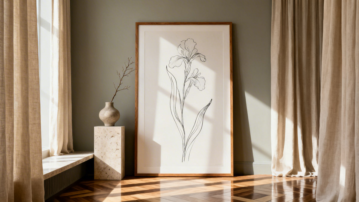 Framed wall art mockup showcasing stylish designs for The Poster Club USA.