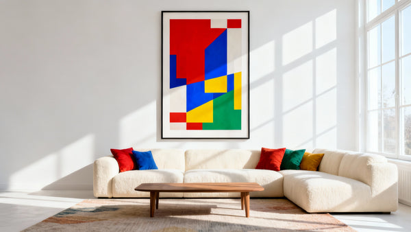 Framed wall art mockup featuring vibrant colourful prints to inspire and transform your space.