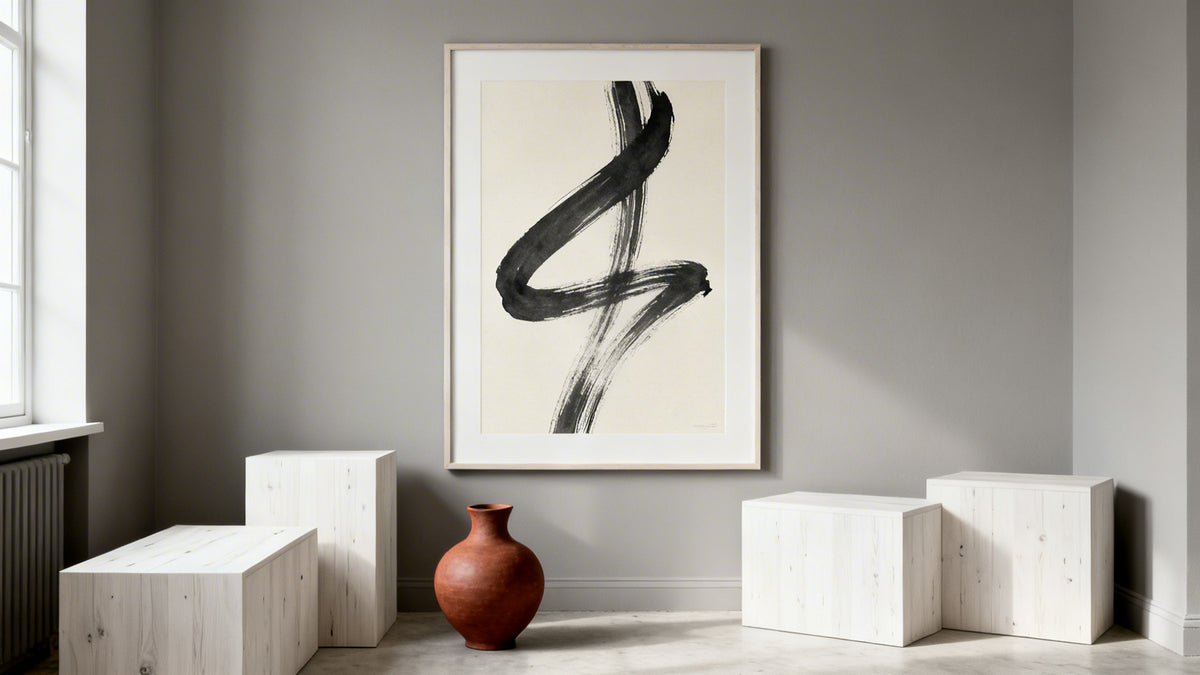 Framed wall art mockup showcasing stylish posters from top online stores for quality wall art in 2024.