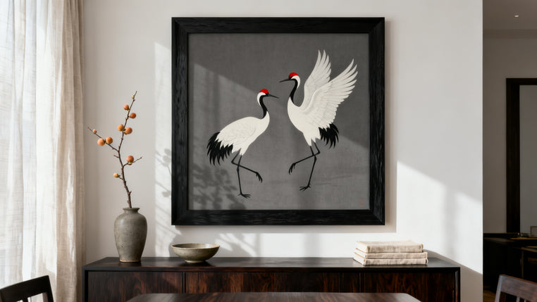 Red Crowned Crane Art: The Perfect Wall Art Choice for Majestic Elegance