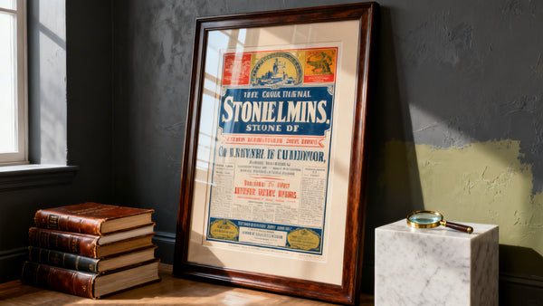 Framed wall art mockup showcasing rare posters and prints for collectors and investors.