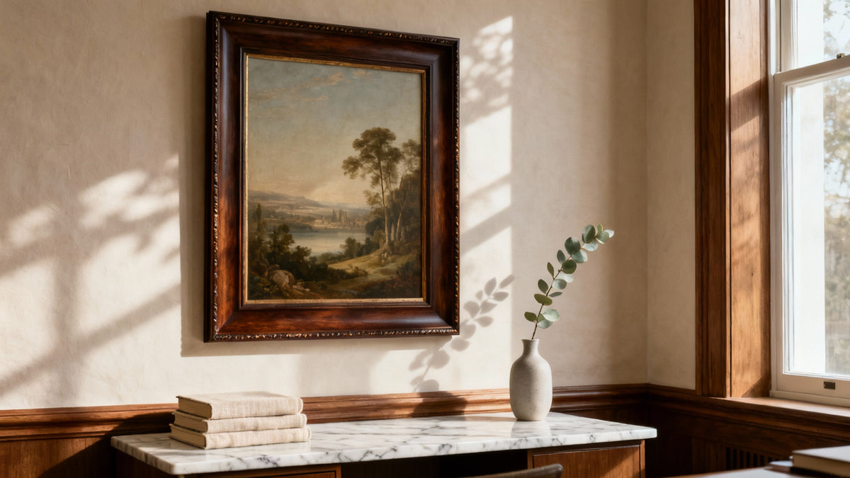 Framed wall art mockup showcasing stylish designs for Art Print Café. Perfect for home decor inspiration.