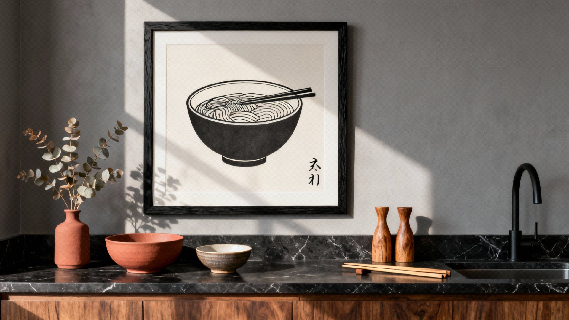 Ramenaffisch: Modern köksväggkonst som verkligen fungerar