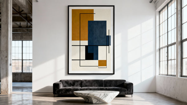 Framed wall art mockup showcasing a giant poster for large format printing ideas.