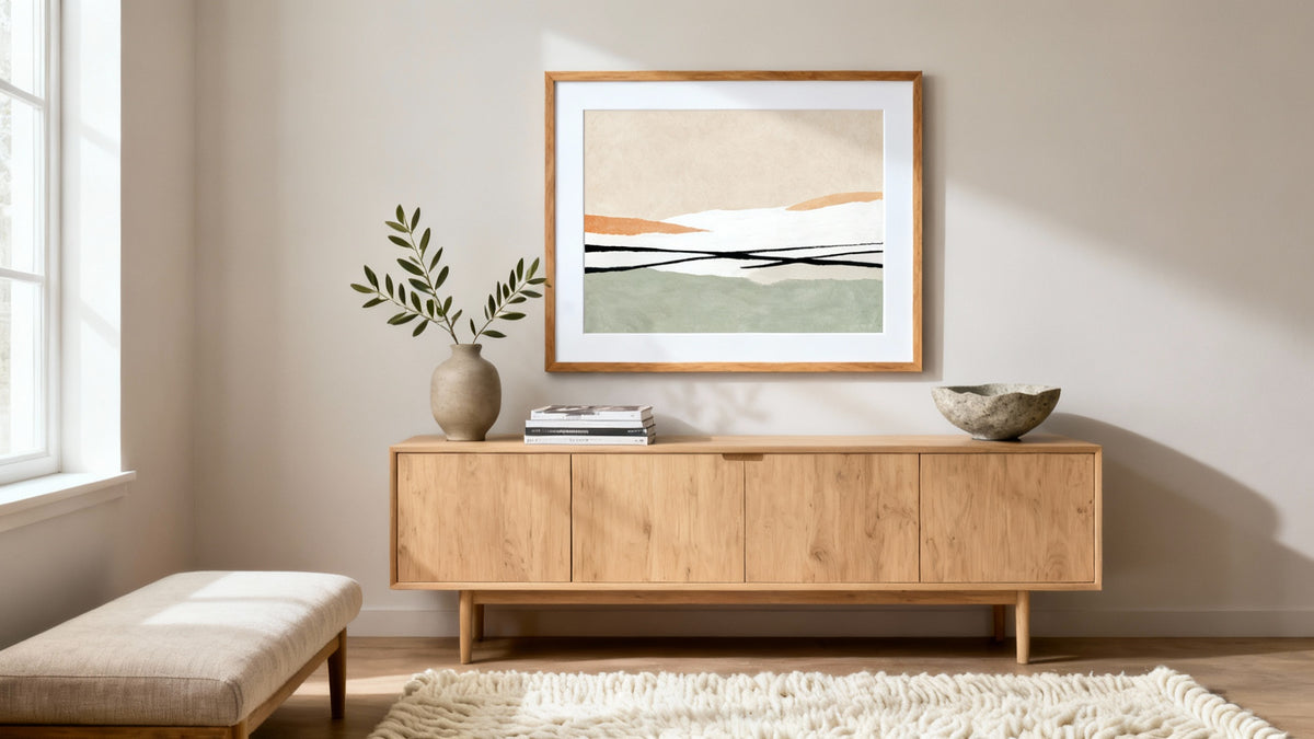 Framed wall art mockup showcasing stylish decor ideas for new home interiors.