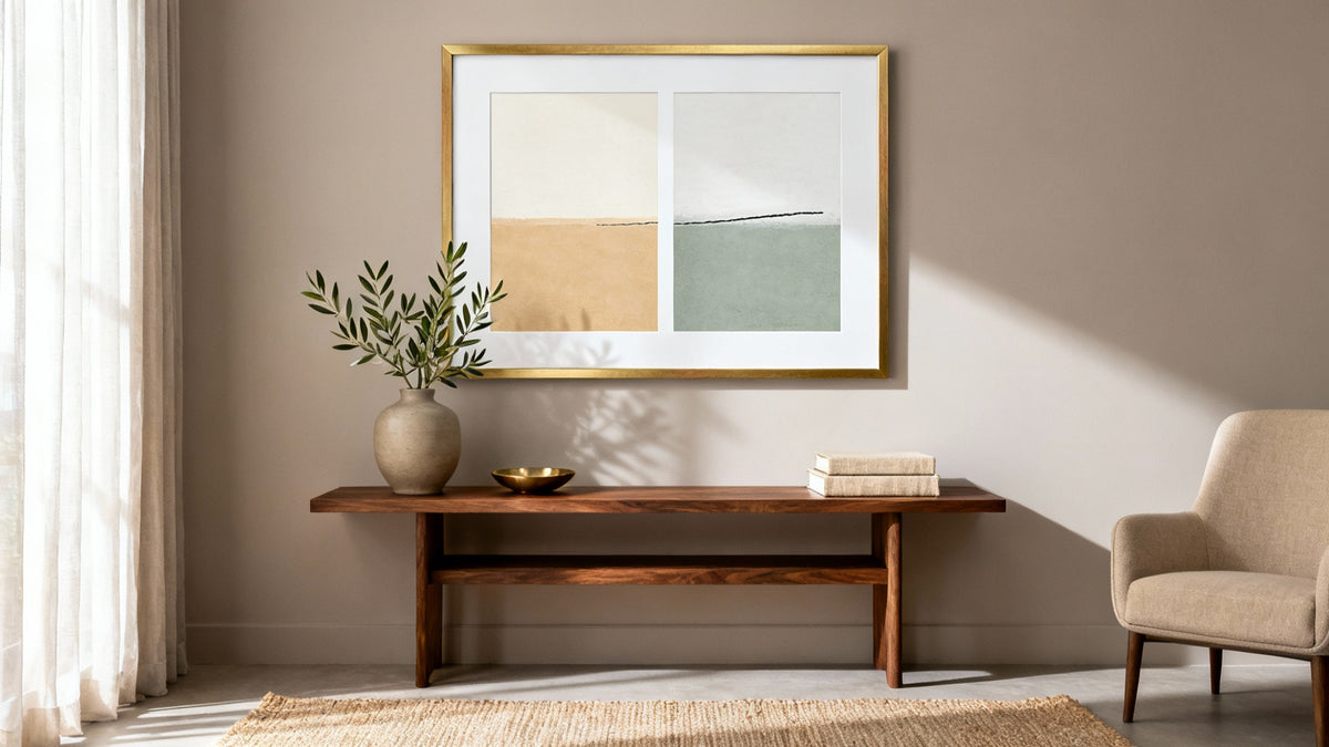 Framed wall art sets of 2 displayed in a stylish home interior, enhancing decor and aesthetic appeal.