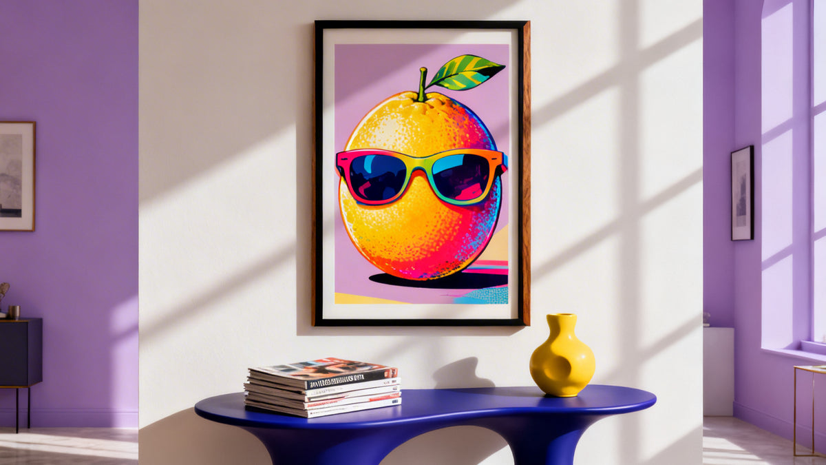 Framed fun wall art mockup showcasing playful and creative decor for transforming your space.